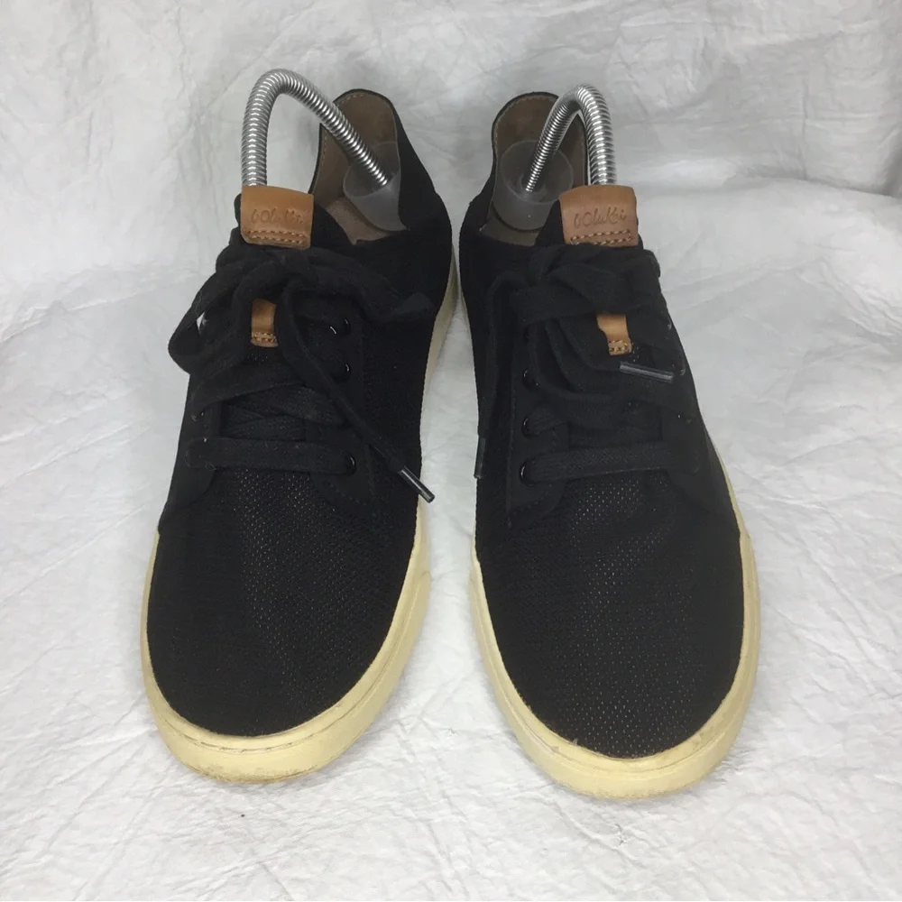 OluKai Pehuea Li Black Mesh Convertible Sneakers W 9.5 Casual Shoes Drop Back